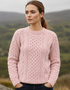IrelandsEye Women's Aran Sweater | Rosa Pink