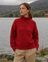 IrelandsEye Women's Irish Polo Neck Sweater | Chilli | 95% Wool 5% Cashmere