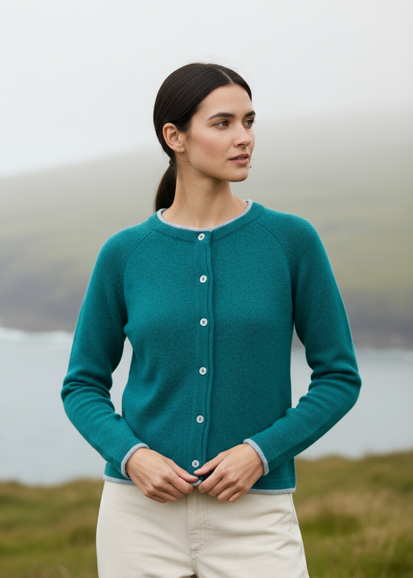 IrelandsEye Women's Killiney Cardigan | Persian Teal