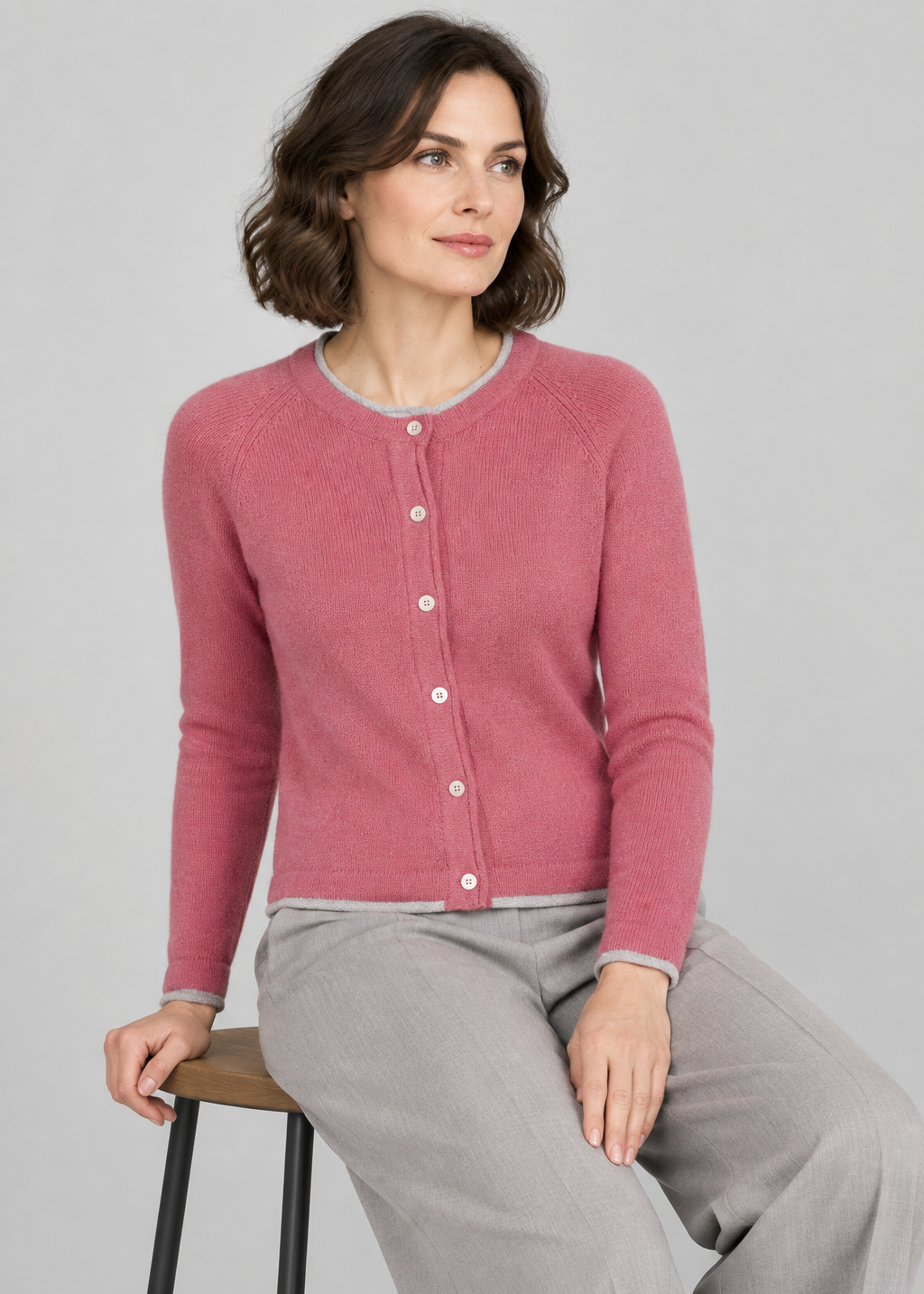 IrelandsEye Women's Killiney Cashmere Cardigan | Rose Pink