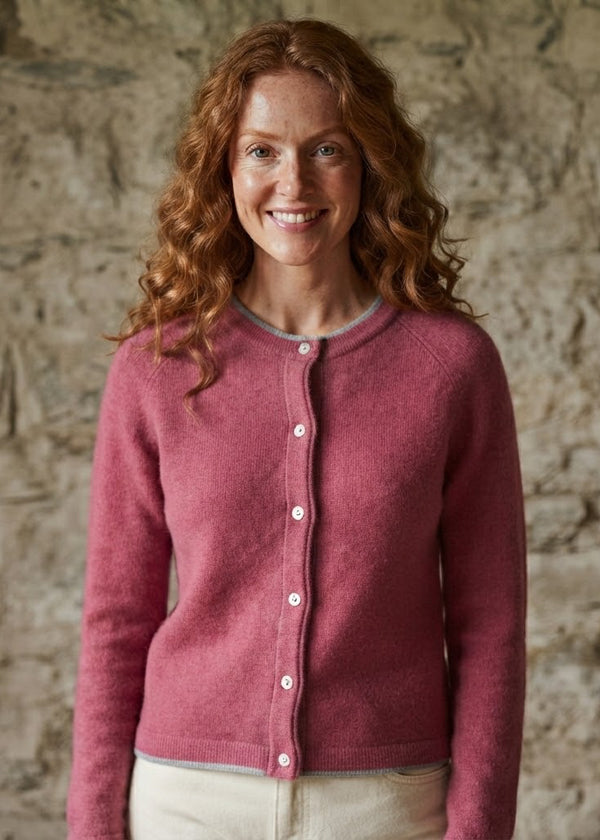 IrelandsEye Women's Killiney Cashmere Cardigan | Rose Pink