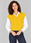 IrelandsEye Women's V Neck Aran Vest | Sunflower