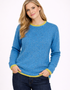 Irelandseye Slaney Crew Neck Sweater | Blue - Clearance