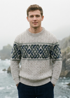 Irish Celtic Jacquard Sweater – Oatmeal | 100% Merino Wool