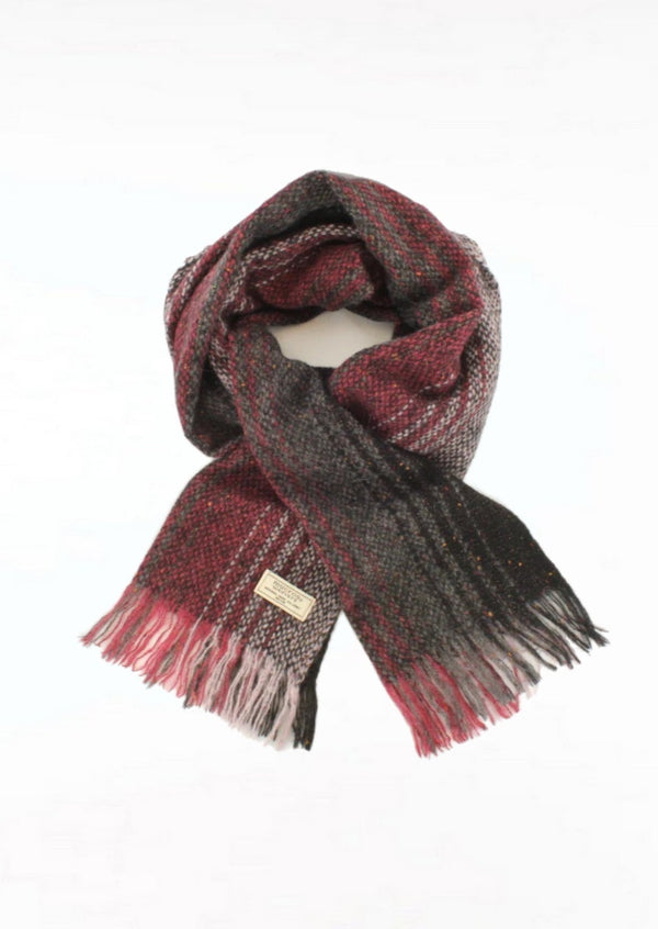 Mucros Islander Charcoal Red Scarf