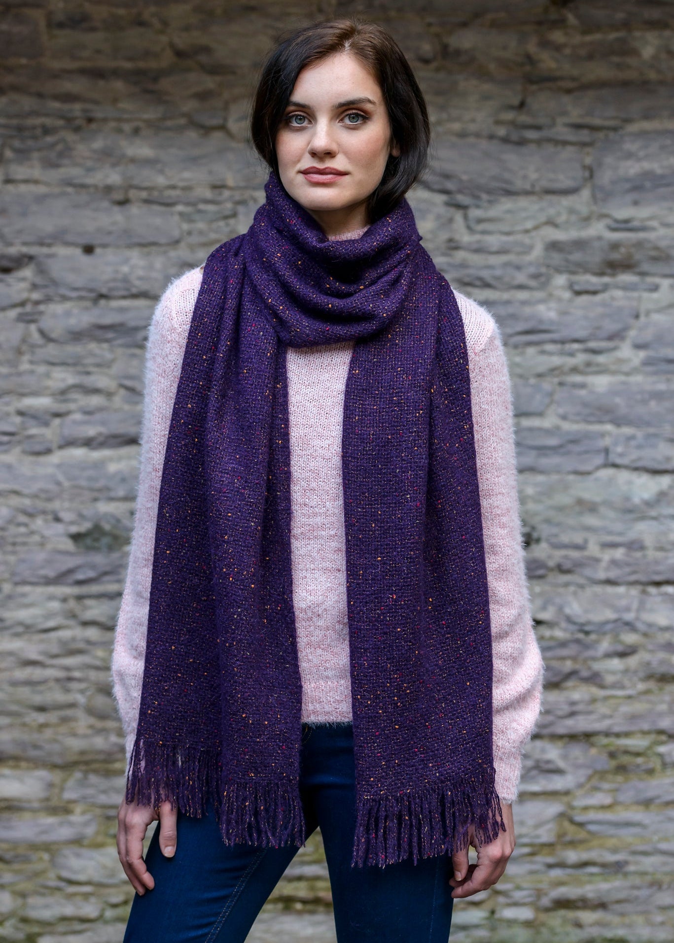 Mucros Islander Scarf | Purple Speck