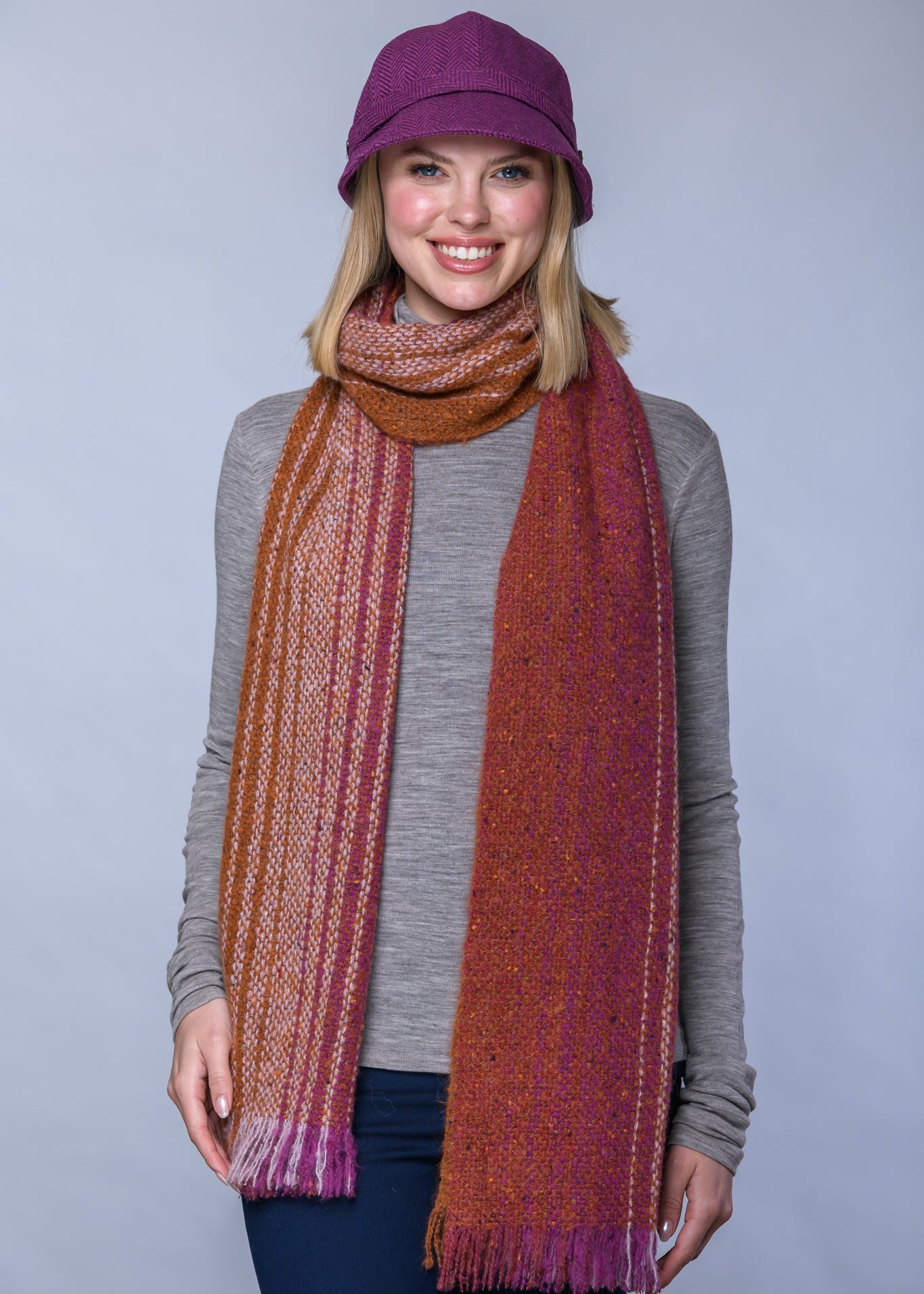 Mucros Islander Scarf Mustard Mix | Handwoven in Ireland | Alpaca & Merino Wool