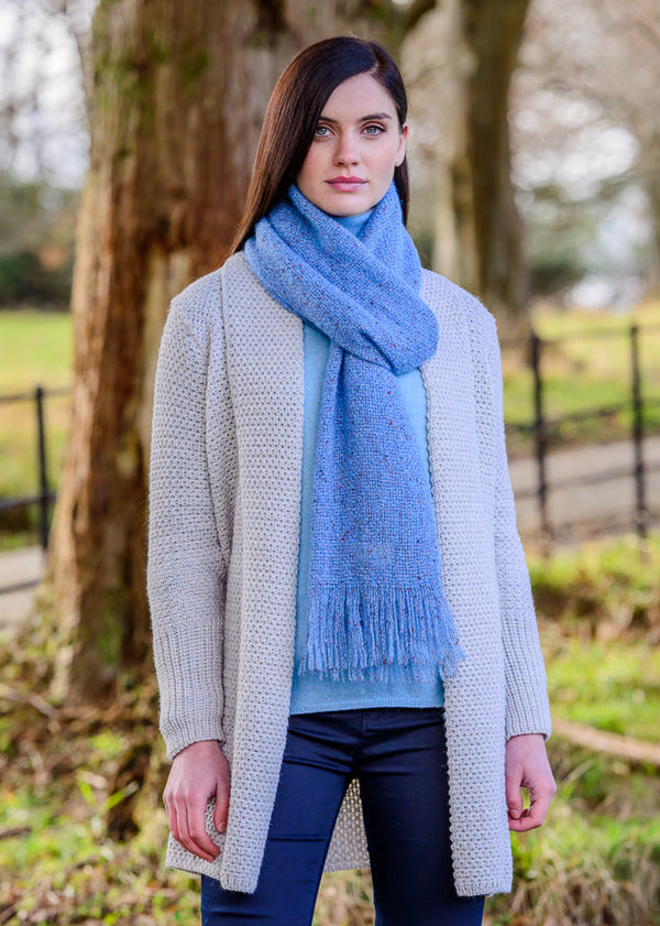 Mucros Islander Scarf | Blue Speck | Made in Ireland