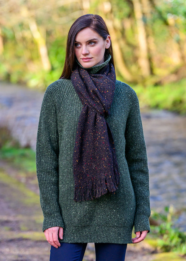 Mucros Islander Scarf | Black Fleck | Made in Ireland