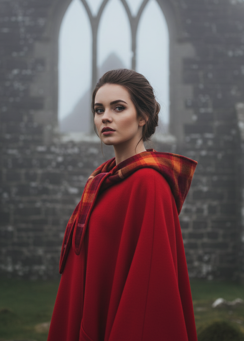 Jimmy Hourihan Bright Red Wool Walking Cape