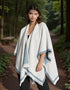 Jimmy Hourihan Reversible Herringbone Shawl | Cream/Grey