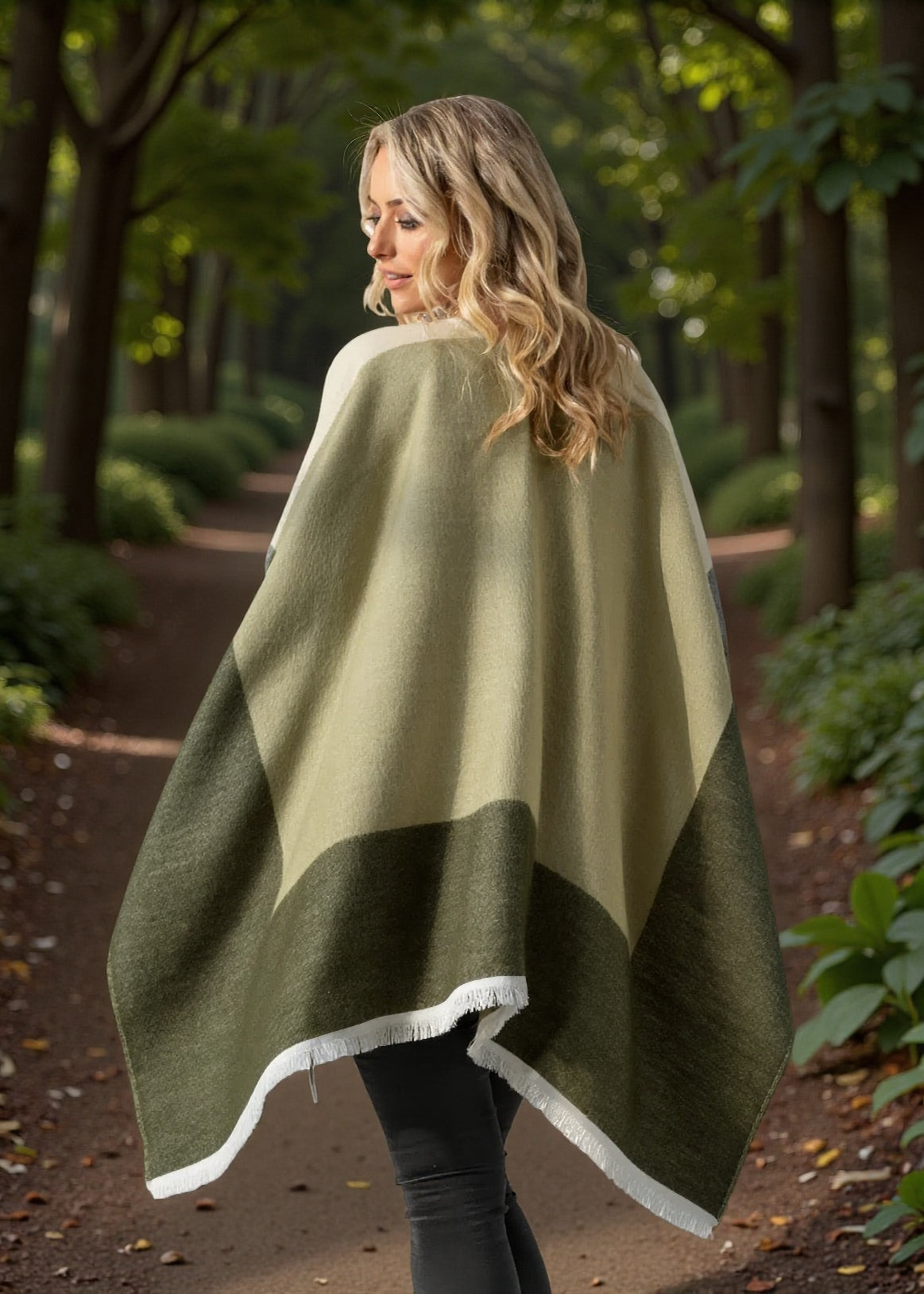 Jimmy Hourihan Shawl Block Design | Cream/Grey/Green