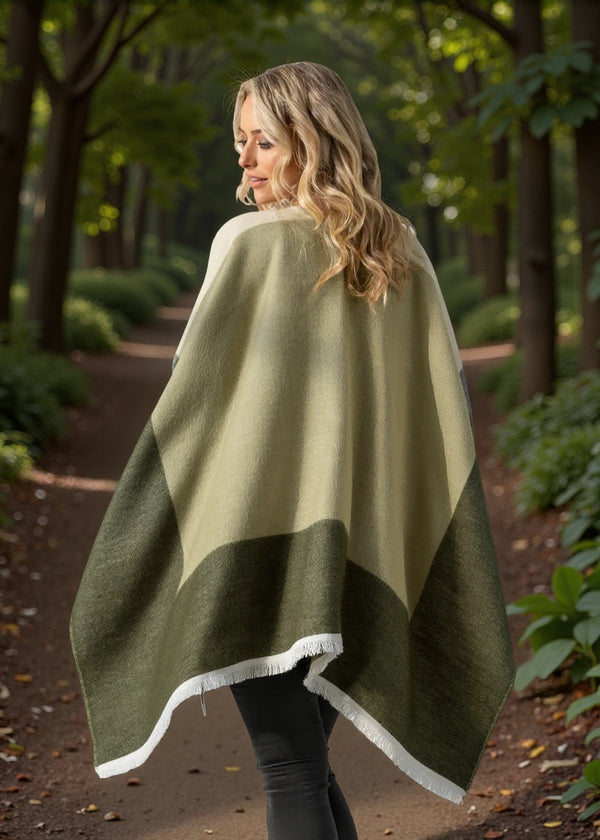 Jimmy Hourihan Shawl Block Design | Cream/Grey/Green