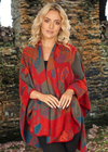 Jimmy Hourihan Shawl With 'Picasso' Inspired Motif Red