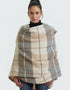 John Hanly Lambswool Cape | Rust Cream & Brown Mix