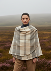 John Hanly Lambswool Cape Shawl | Rust Cream & Brown Mix | Irish Wool