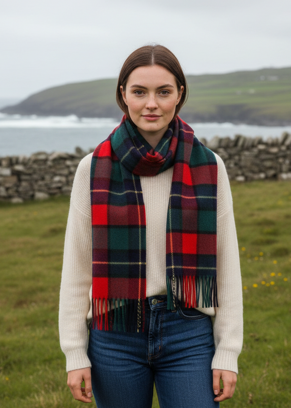 John Hanly Lambswool Scarf Kilgore Tartan