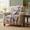 John Hanly Large Blue Green Lilac Peach Throw