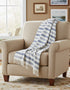 John Hanly Merino Denim & White Stripe Blanket
