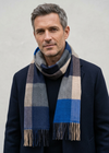 John Hanly Merino Scarf | Blue Navy Sand