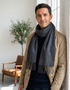 John Hanly Merino Scarf | Solid Charcoal