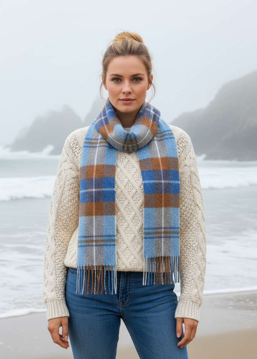 John Hanly Scarf | Blue Grey Rust