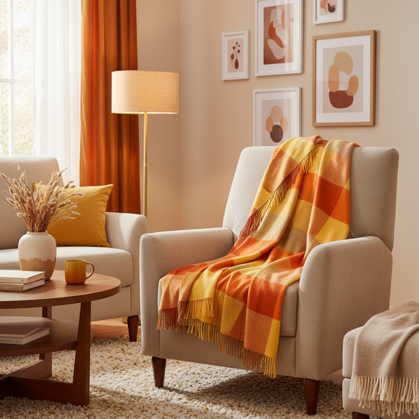 John Hanly Yellow Orange Block Throw