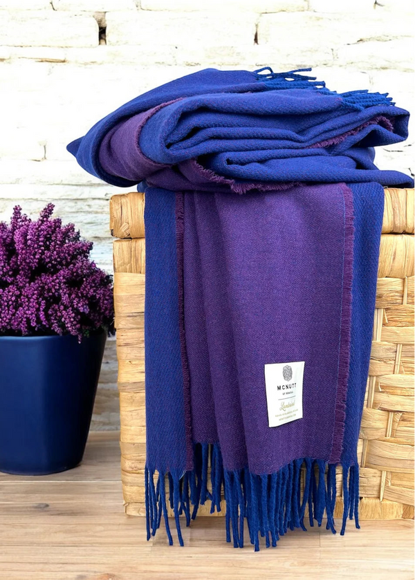 McNutt Supersoft Lambswool Throw | Juniper Reversible