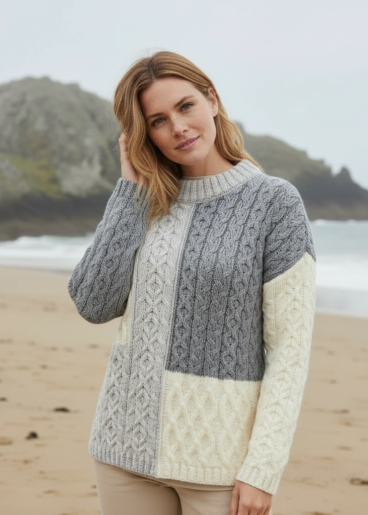 Cobh Aran Patch Sweater