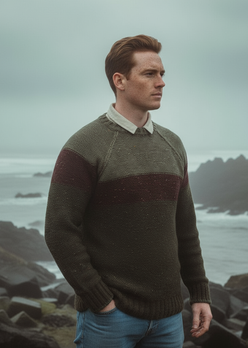 Aran Crafts Three Color Donegal Sweater
