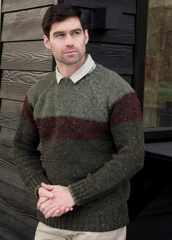 Aran Crafts Three Color Donegal Sweater