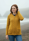 Donegal Wool Trinity Zip Cardigan | Gold