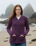 Donegal Wool Trinity Zip Cardigan | Purple
