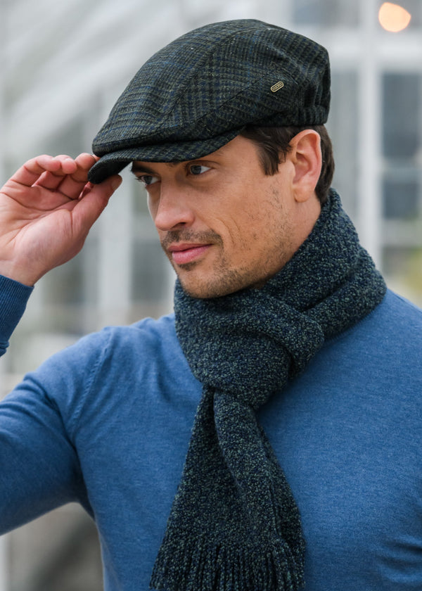 Mucros Kerry Cap | Premium Wool Flat Cap | Charcoal Blue