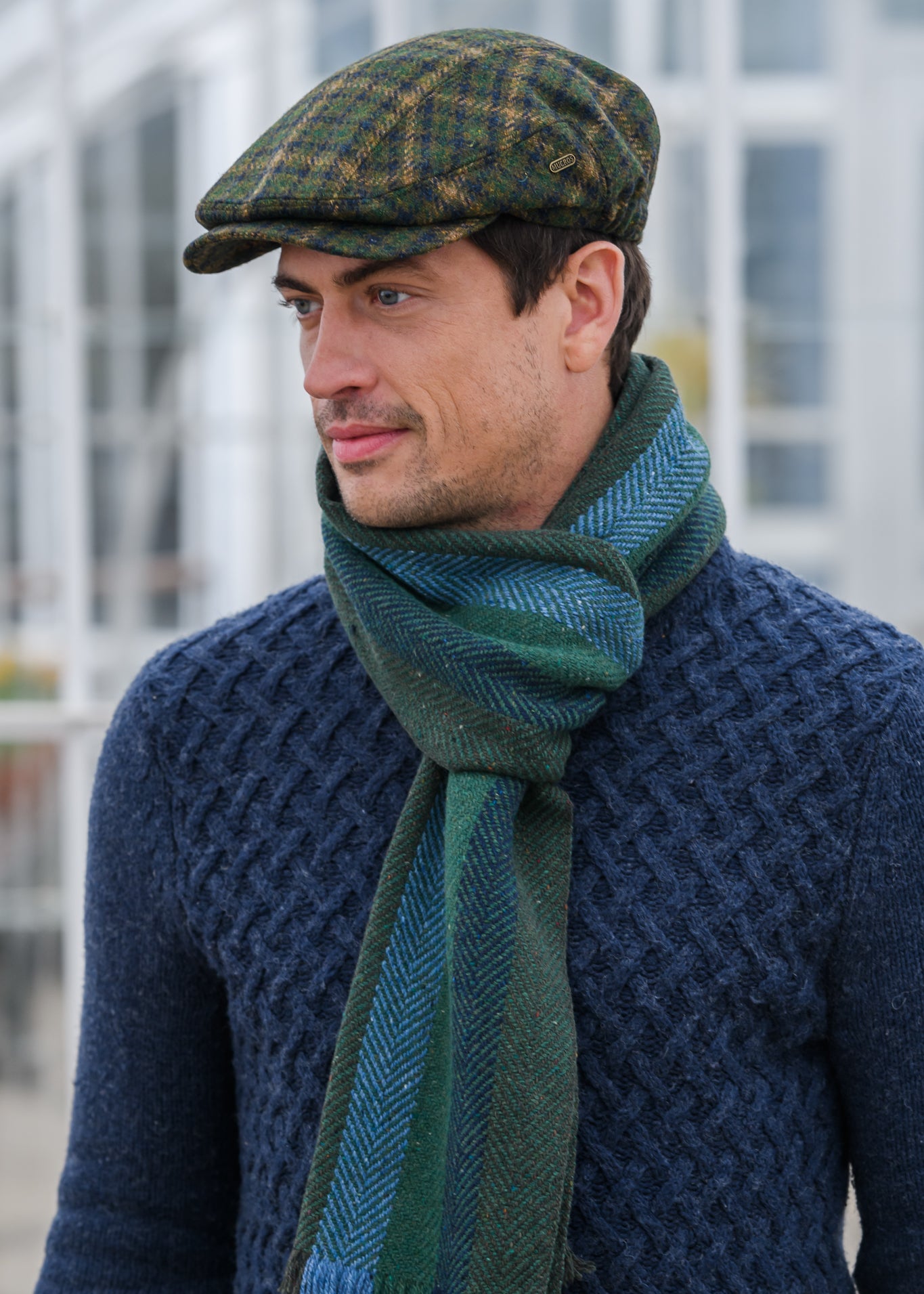 Mucros Kerry Cap | Green Mustard Check