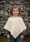 Kid's Aran Merino Wool Poncho | Natural