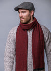 Mucros Donegal Wool Scarf - Red Herringbone | Made in Ireland