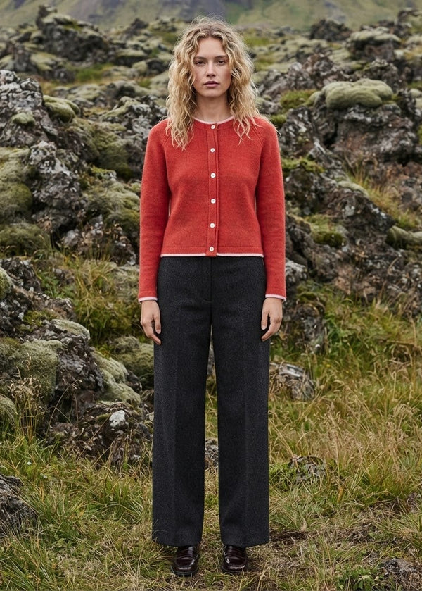 Killiney Wool Cashmere Cardigan | Tandoori | Ireland's Eye Knitwear
