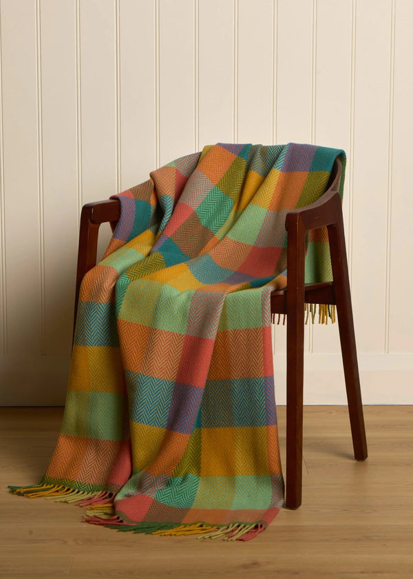 Foxford Cashmere Lambswool Multi Colour Kinsale Throw
