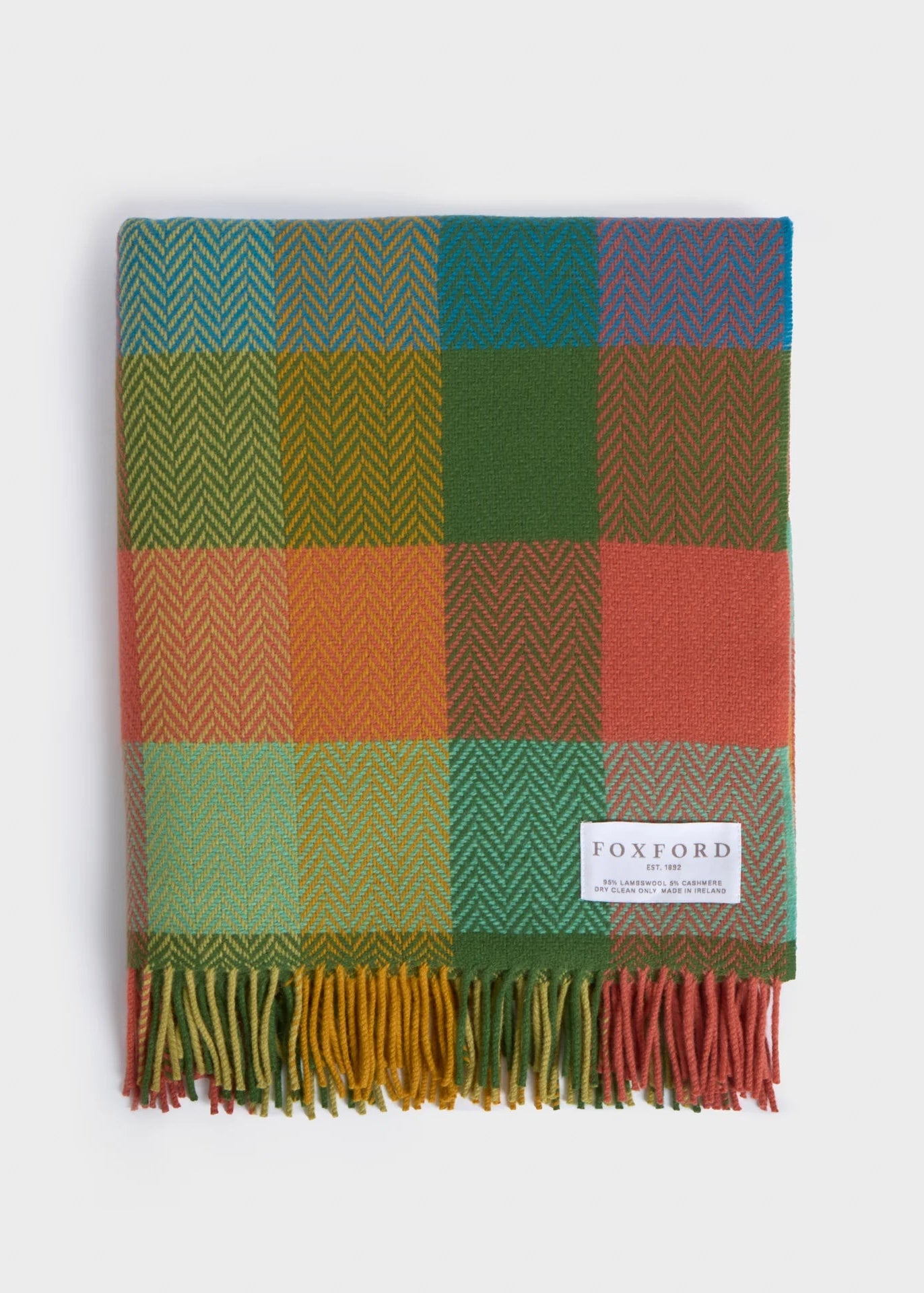 Foxford Cashmere Lambswool Multi Colour Kinsale Throw