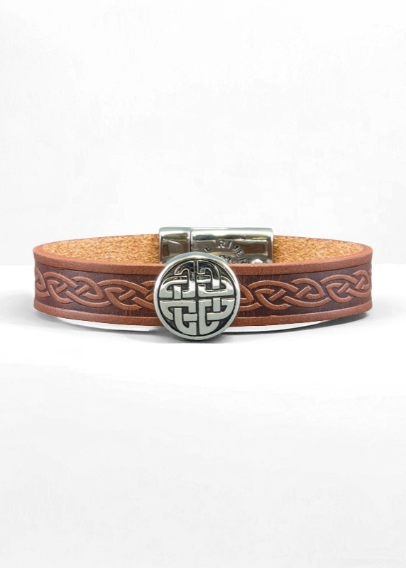 Knot Brown Celtic Cuff Leather Bracelet