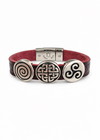 Knot Celtic Cuff Leather Bracelet | Maroon