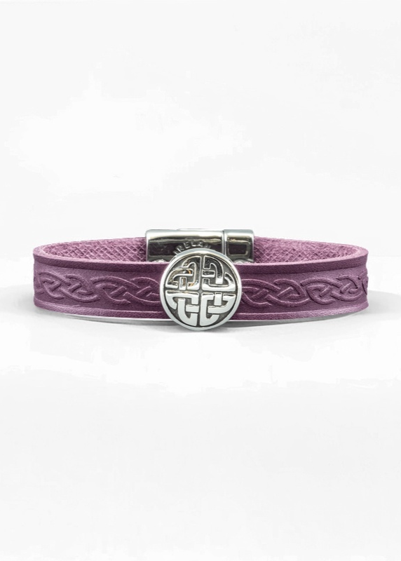 Knot Purple Celtic Cuff Leather Bracelet