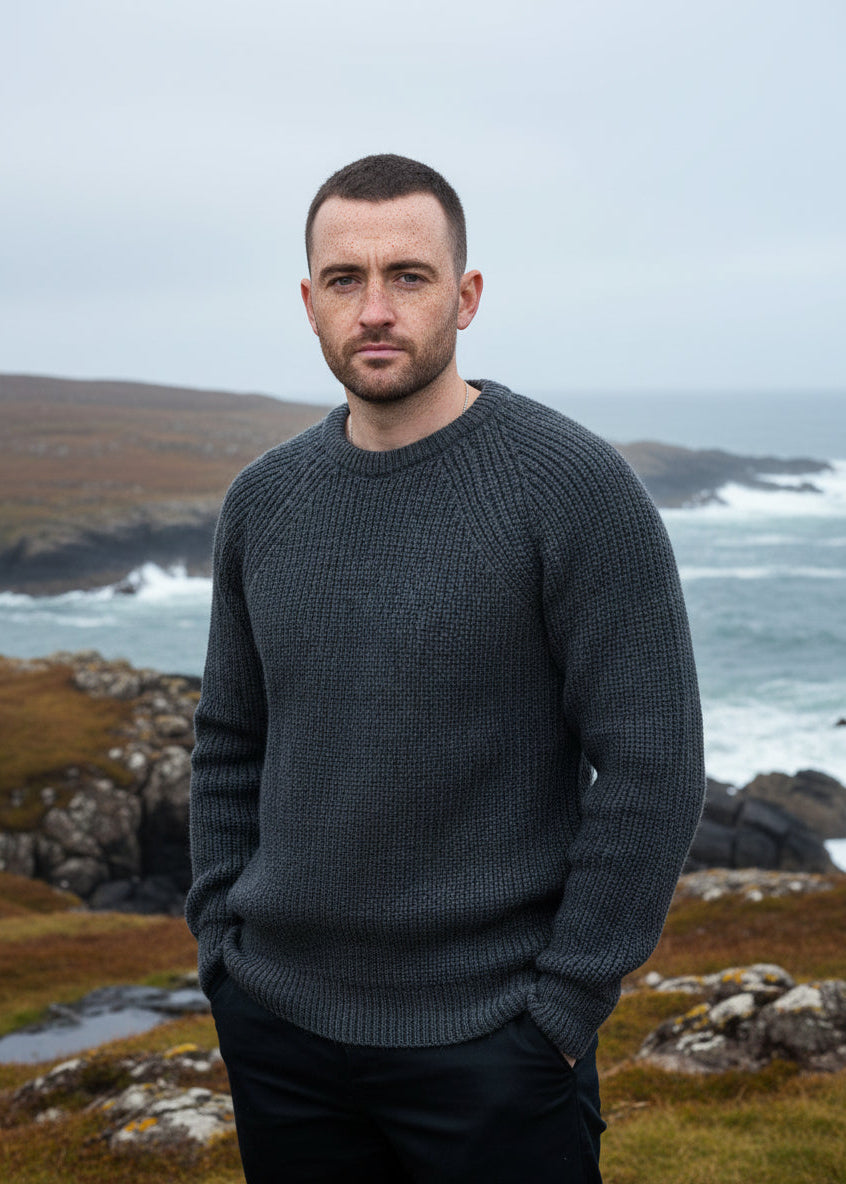 Fisherman Rib Merino Sweater | Slate