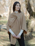 Lambswool Draped Shawl | Beige