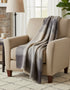 Mohair Throw Beige Grey Large Block