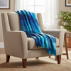 John Hanly Mohair Throw | Aqua Blue Navy