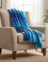John Hanly Mohair Throw | Aqua Blue Navy