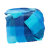 John Hanly Mohair Aqua Blue Navy Check Throw