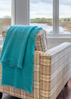 John Hanly Mohair Aqua Blue Throw